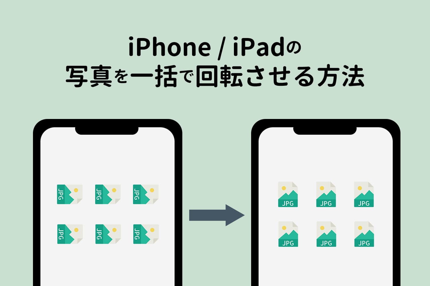 iPhone・iPadで写真を一括で回転させる方法